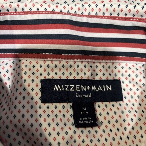 Mizzen+Main Shirt Men's Medium Trim Short Sleeve Leeward Performance Stretch - Picture 5 of 16